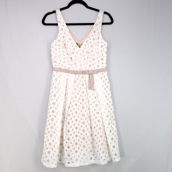 Eva Franco Dresses & Skirts - Anthropologie Eva Franco Fit & Flare Dress Size 6 Lace Overlay Light Academia